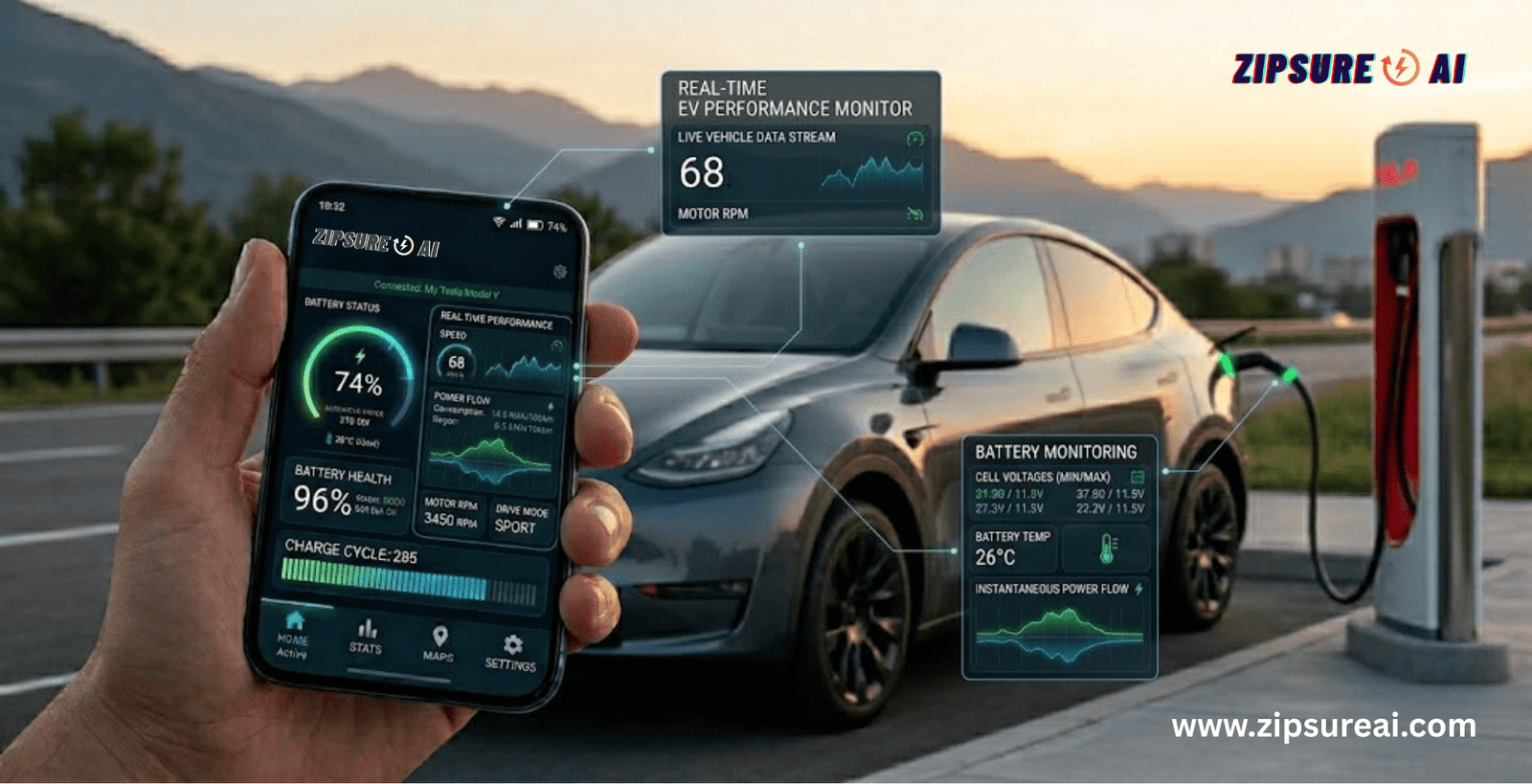 Real-time EV battery monitoring